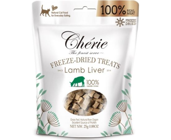 CHERIE Freeze-dried lamb liver pieces - cat treats - 30g