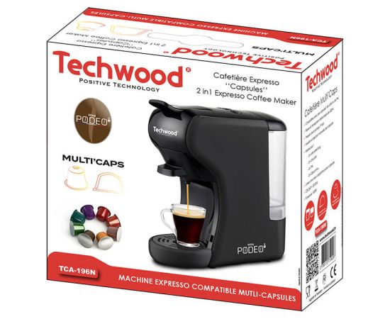 Capsule coffee maker  Techwood TCA-196N (black)