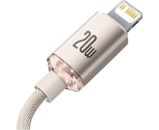 Kabel USB-C do iP Baseus Crystal Shine,  20W, 2m (różowy)