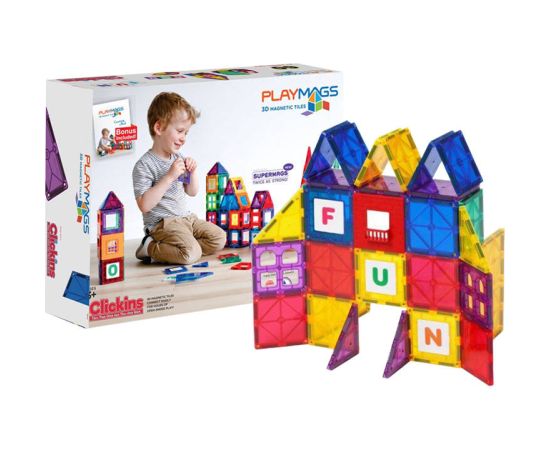 Magnetic tiles 3D Playmags 158 - 60 pcs set