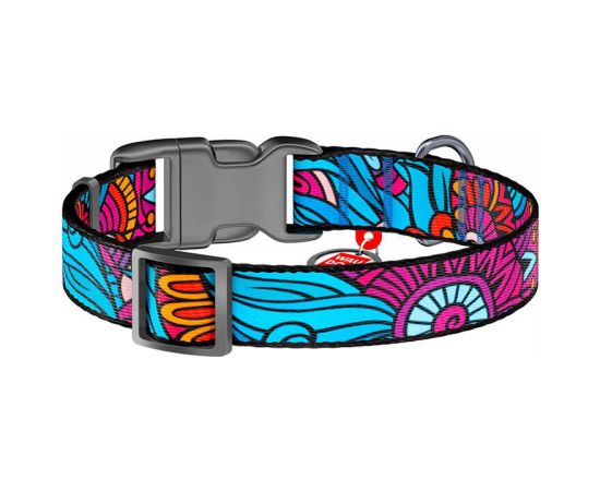 Nylon dog collar with QR code Waudog "Summer" size XL