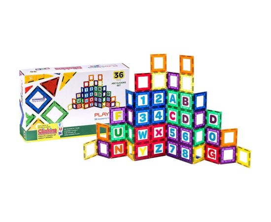 Magnetic tiles 3D Letters and Numbers Playmags 168 - 36 pcs set