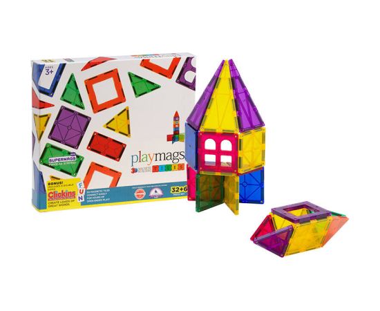 Magnetic tiles 3D Playmags 165 - 32 pcs set