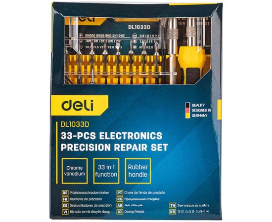 Precision Screwdriver set 33 pcs Deli Tools EDL1033D