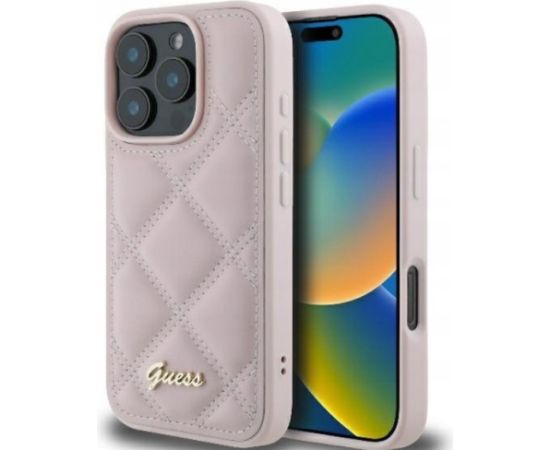 Guess Quilted Metal Logo Case Защитный Чехол для Apple iPhone 16 Pro Max