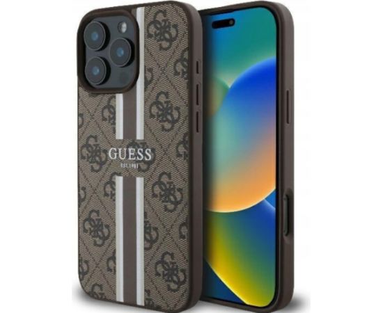 Guess 4G Printed Stripes MagSafe Back case Защитный Чехол для Apple iPhone 16 Pro