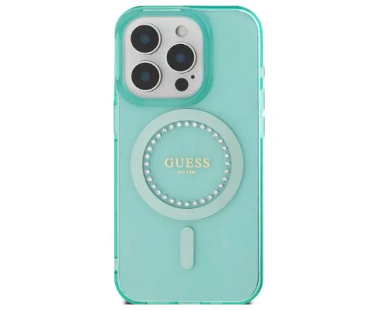 Guess IML Rhinestones MagSafe Case Aizsargapvalks Priekš Apple iPhone 16 Pro Max