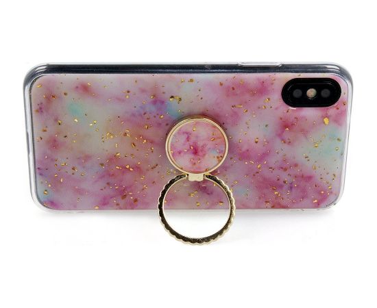 Fusion Marble Ring Back Case Silikona Aizsargapvalks Priekš Apple iPhone 11 Rozā