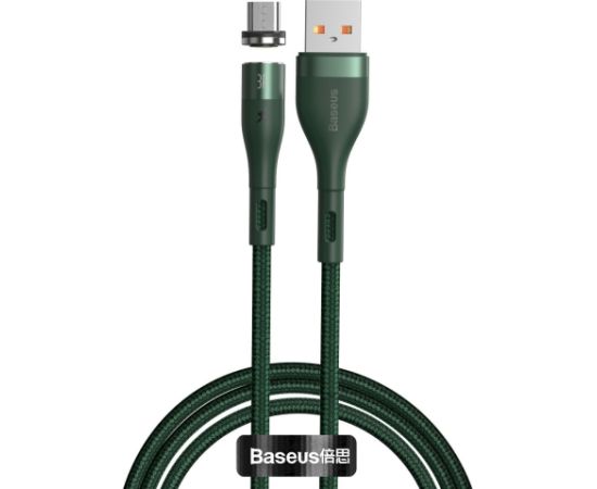 USB magnētiskais kabelis - Micro USB Baseus Zinc 2.1A 1m (zaļš)