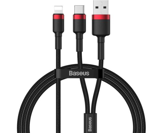 Baseus Cafule CATKLF-EL91 USB-C -> Lightning Провод для Зарядки 18W | PD 2.0 | 100 cm Черно - Красный