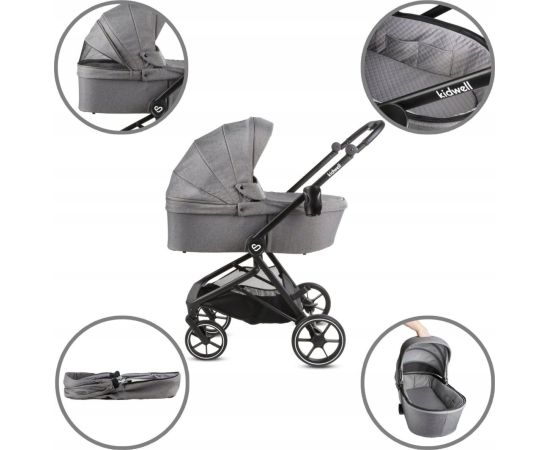 Daudzfunkcionālie rati 2in1 KinderKraft Kidwell Velmont VELMONT GRAY 5906601700569