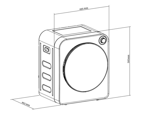 GreenBlue GB410 Electric Tumble Dryer 3kg 830W Vented 5 Drying Programs Compact Table Top Contertop Wall Moountable Portable with Accessories