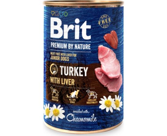 BRIT PREMIUM BY NATURE TURKEY&LIVER - mokra karma dla szczeniaka - 400g