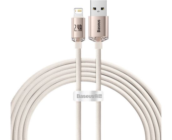 Kabel USB do iP Baseus Crystal Shine, 2.4A, 2m (różowy)