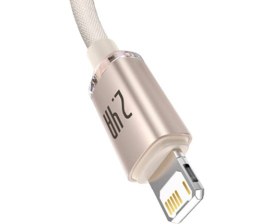 Kabel USB do iP Baseus Crystal Shine, 2.4A, 2m (różowy)