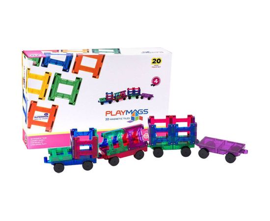 Magnetic tiles 3D Train Playmags 155 - 20 pcs set