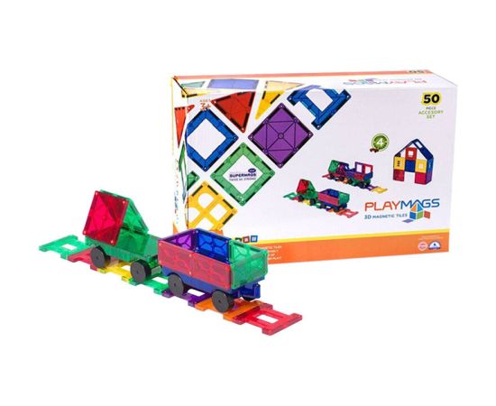 Magnetic tiles 3D Train Playmags 153 - 50 pcs set