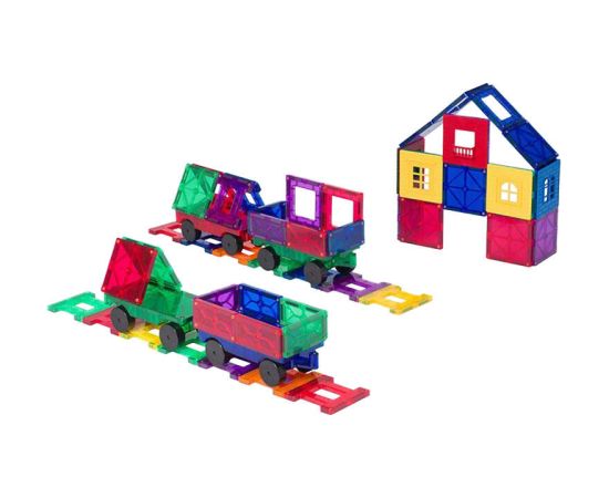 Magnetic tiles 3D Train Playmags 153 - 50 pcs set