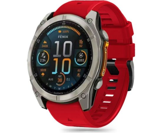 Tech-Protect watch strap Silicone Garmin fenix 5X/5X Plus/6X/6X Pro/7X/8 51mm, red