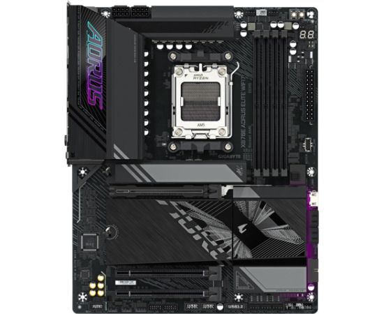 GIGABYTE X870E A ELITE WIFI7 Motherboard - Supports AMD Ryzen 9000 CPUs, 16+2+2 Phases Digital VRM, up to 8000Hz DDR5 (OC), 4xPCIe 5.0 + 4xM.2, Wi-Fi 7, 2.5GbE LAN, USB 3.2 Gen 2x2