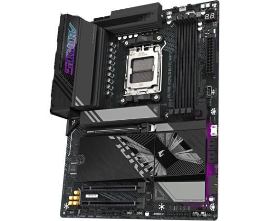 GIGABYTE X870E A ELITE WIFI7 Motherboard - Supports AMD Ryzen 9000 CPUs, 16+2+2 Phases Digital VRM, up to 8000Hz DDR5 (OC), 4xPCIe 5.0 + 4xM.2, Wi-Fi 7, 2.5GbE LAN, USB 3.2 Gen 2x2