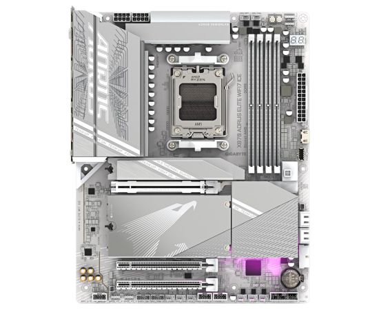 GIGABYTE X870 A ELITE WF7 ICE Motherboard - Supports AMD Ryzen 9000 CPUs, 16+2+2 Phases Digital VRM, up to 8000MHz DDR5 (OC), 4xPCIe 5.0 + 4xM.2,Wi-Fi 7, 2.5GbE LAN, USB 3.2 Gen 2x2