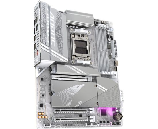 GIGABYTE X870 A ELITE WF7 ICE Motherboard - Supports AMD Ryzen 9000 CPUs, 16+2+2 Phases Digital VRM, up to 8000MHz DDR5 (OC), 4xPCIe 5.0 + 4xM.2,Wi-Fi 7, 2.5GbE LAN, USB 3.2 Gen 2x2