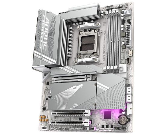 GIGABYTE X870 A ELITE WF7 ICE Motherboard - Supports AMD Ryzen 9000 CPUs, 16+2+2 Phases Digital VRM, up to 8000MHz DDR5 (OC), 4xPCIe 5.0 + 4xM.2,Wi-Fi 7, 2.5GbE LAN, USB 3.2 Gen 2x2