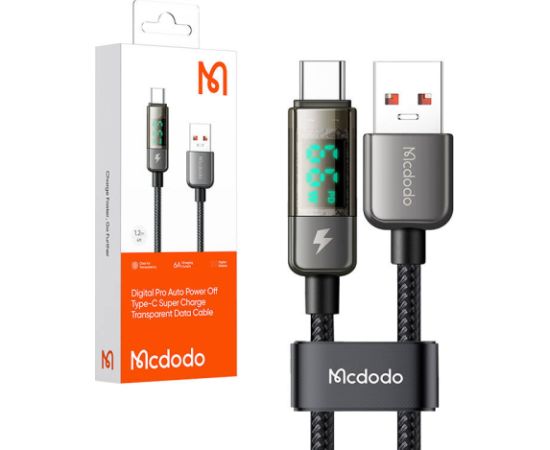 Mcdodo CA-3630 USB-A to USB-C cable, auto power off, PD 100W, 1.2m (black)