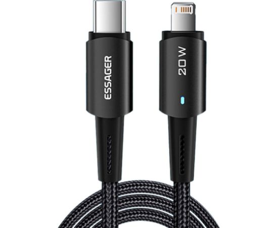 USB-C to Lightning cable, Essager, EXCTL-CG01, 20W, 1m (black)