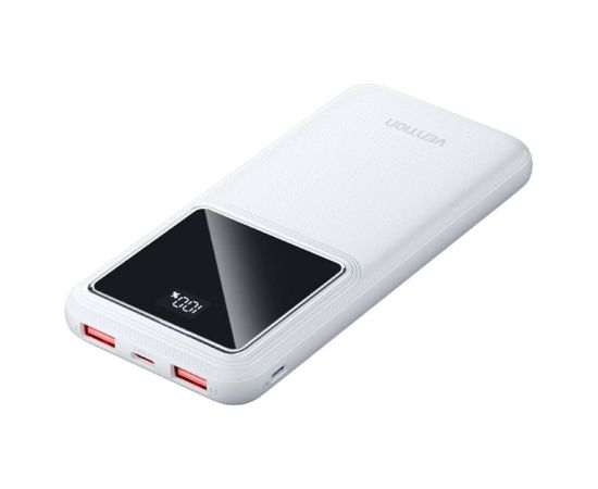 Powerbank, Vention, FHKW0,10000mAh, Micro-USB, USB-C, 2xUSB-A, 22.5W (white)