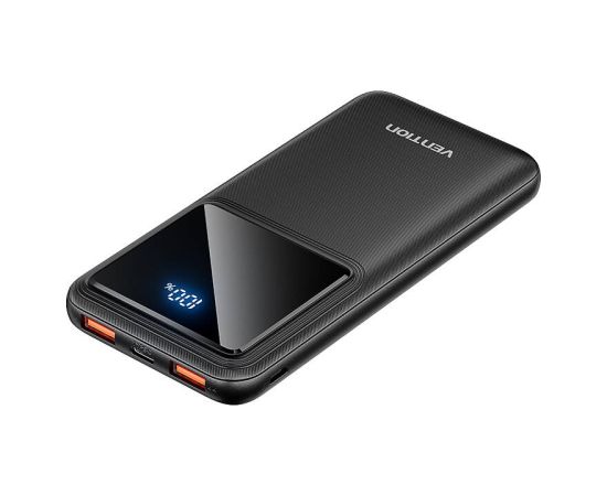 Powerbank, Vention,  FHKB0, 10000mAh, Micro-USB, USB-C, 2xUSB-A, 22.5W (black)