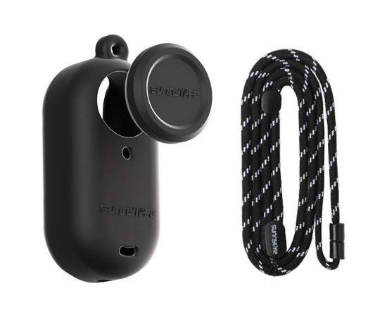 Silicone case with a leash Sunnylife for Insta360 GO 3S (black)