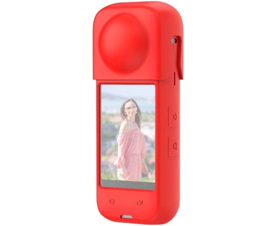 Silicone protective case PULUZ for Insta360 X4 (red)