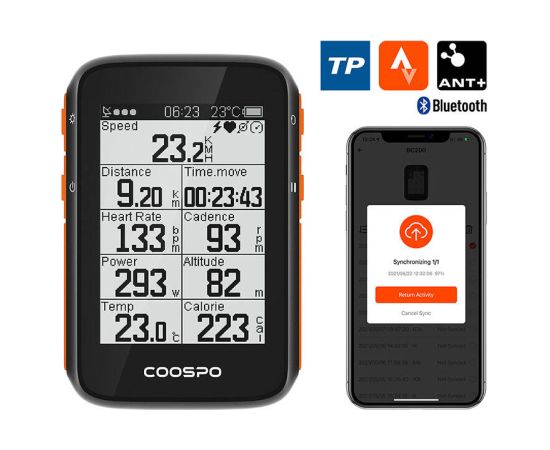 Bike Computer Coospo BC200 compatibile with z: Strava, Trainingpeaks etc.