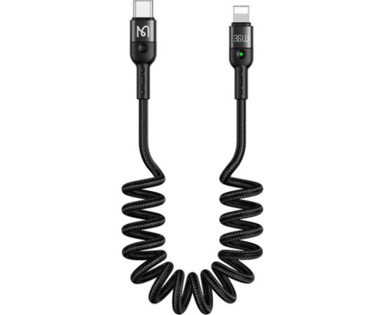 Mcdodo CA-1960 USB-C to Lightning spring cable, 36W, 1.8m (black)