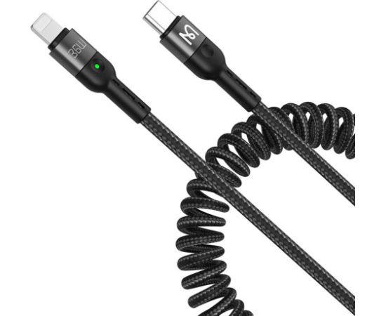 Mcdodo CA-1960 USB-C to Lightning spring cable, 36W, 1.8m (black)