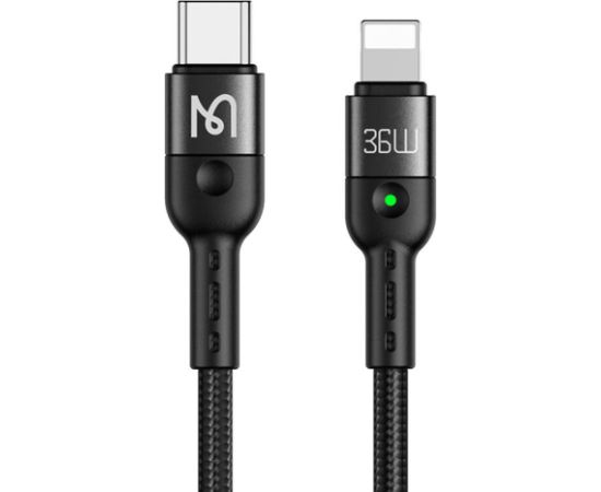 Mcdodo CA-1960 USB-C to Lightning spring cable, 36W, 1.8m (black)