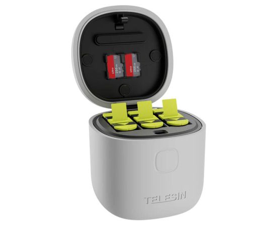 Telesin Allin box triple-channel charger + 3 batteries for GoPro Hero 12 / 11 / 10 / 9 (yellow)