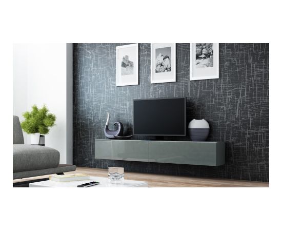 Cama Meble Cama TV Stand VIGO '180' 30/180/40 grey/grey gloss