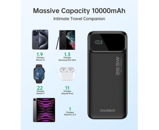 Внешний аккумулятор Power Bank Choetech B728 22.5W 10000mAh черный