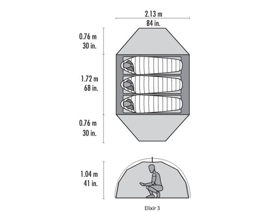 MSR Elixir 3 - Gray V2 Telts