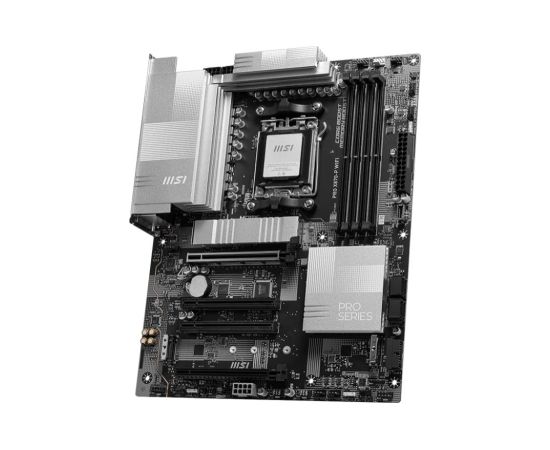 Mainboard MSI AMD X870 SAM5 ATX Memory DDR5 Memory slots 4 2xPCI-Express 3.0 1x 1xPCI-Express 4.0 4x	 1xPCI-Express 5.0 16x 3xM.2 1xHDMI 4xUSB 2.0 3xUSB 3.2 2xUSB-C 1xRJ45 3xAudio port PROX870-PWIFI