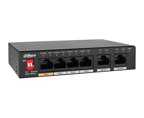 Switch DAHUA PFS3005-4ET-60-V2 Desktop/pedestal PoE ports 4 60 Watts DH-PFS3005-4ET-60-V2