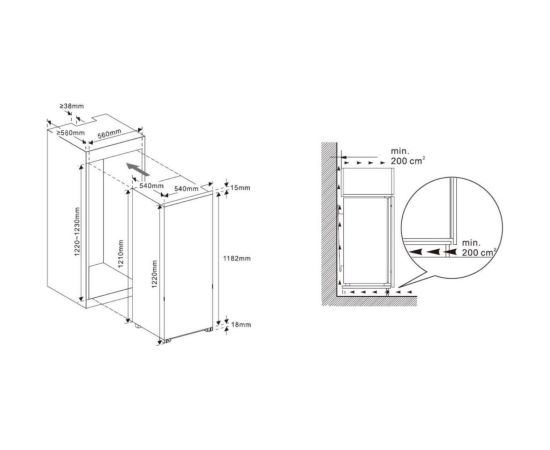 Fridge De Dietrich DRS1224ES