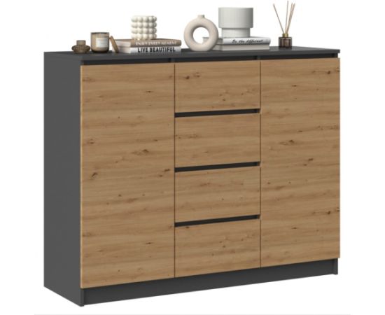 Top E Shop 2D4S chest of drawers 120x40x97 cm, anthracite/artisan