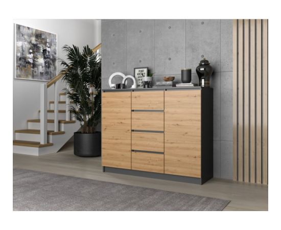 Top E Shop 2D4S chest of drawers 120x40x97 cm, anthracite/artisan