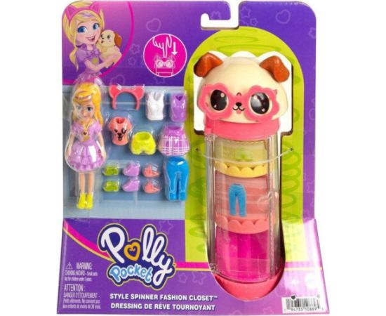 Mattel Polly Pocket - Style Spinner Fashion Closet Dog (HKW06)