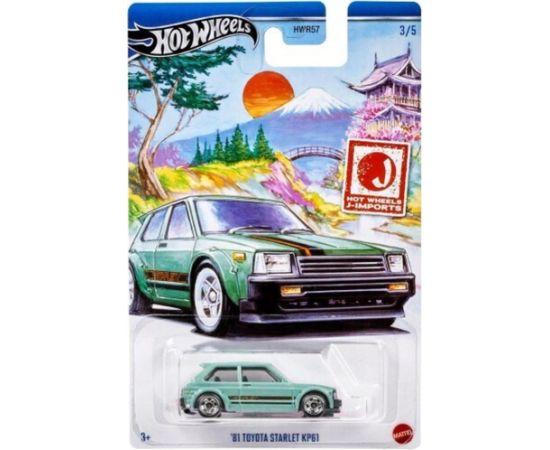 Mattel Hot Wheels® J-Imports Series - 81 Toyota Starlet KP61 Vehicle (HRT02)