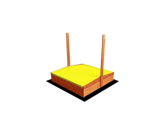 4IQ Impregnēta koka smilšu kaste ar dzelteno jumtiņu, 120x120 cm